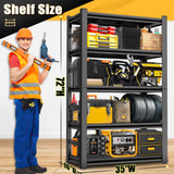 PRESTELION 72" H|35.5" W All - Metal Garage Shelving - Easy Assembly 5 - Tier Shelving Unit|Heavy - Duty Adjustable Shelf|Steel Waterproof Rust - Resistant Shelves for Industrial,Warehouse,Basement PRESTELION