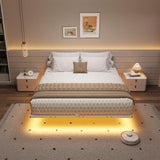 Hasuit Full Size Floating Bed Frame with LED Lights and No Box Spring Needed Hasuit