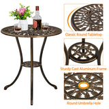 Yaheetech Patio Bistro Sets 3 Piece, Outdoor Rust-Resistant Cast Aluminum Garden Table and Chairs, Bronze Yaheetech