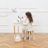 Le Toy Van - Wooden Vanity Table with Vanity Mirror and Vanity Chair - Bedroom Furniture - Victorian Style Oval Dressing Table Mirror - Desk with Le Toy Van