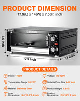 PYY Electric Pizza Oven Indoor Countertop Pizza Oven Commercial Pizza Maker Machine for Home with Timer Stainless Steel Pizza Cooker PYY