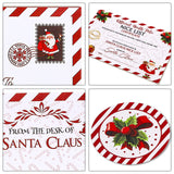 AnyDesign 15 Sets Christmas Official Letters Certificate from Santa Claus Include 15Pcs Red White Stripes Writing Letter 15Pcs Nice List Certificate 15 Envelopes and 30 Stickers for Family Party Favor AnyDesign