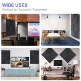 12 Pack Self-Adhesive Acoustic Panels,12" X 12" X 1" Sound Proof Foam Panels,30 kg/m³ High Density Sound Absorbing Panels,Fire Resistant Soundproof Wedges Panels for Studio Recording & Office & Home Jancane