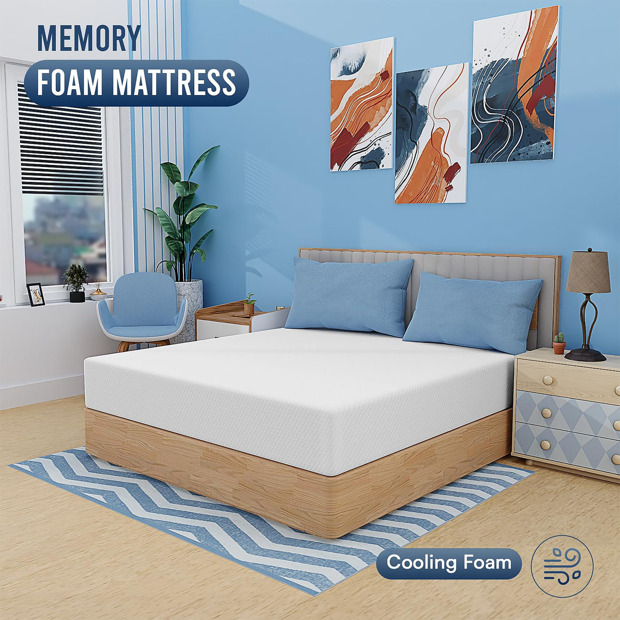 FDW 12 inch Gel Memory Foam Mattress Medium Firm Mattresses for Cool Sleep Relieving Pressure Relief CertiPUR-US Certified Mattress in a Box (King) FDW