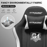GTRACING Gaming Chair with Footrest, Fabric Breathable Big and Tall Ergonomic Computer Chair 350 lbs with Adjustable Lumbar Support and Recliner, High Back Game Chair for Office Gaming, Black GTRACING