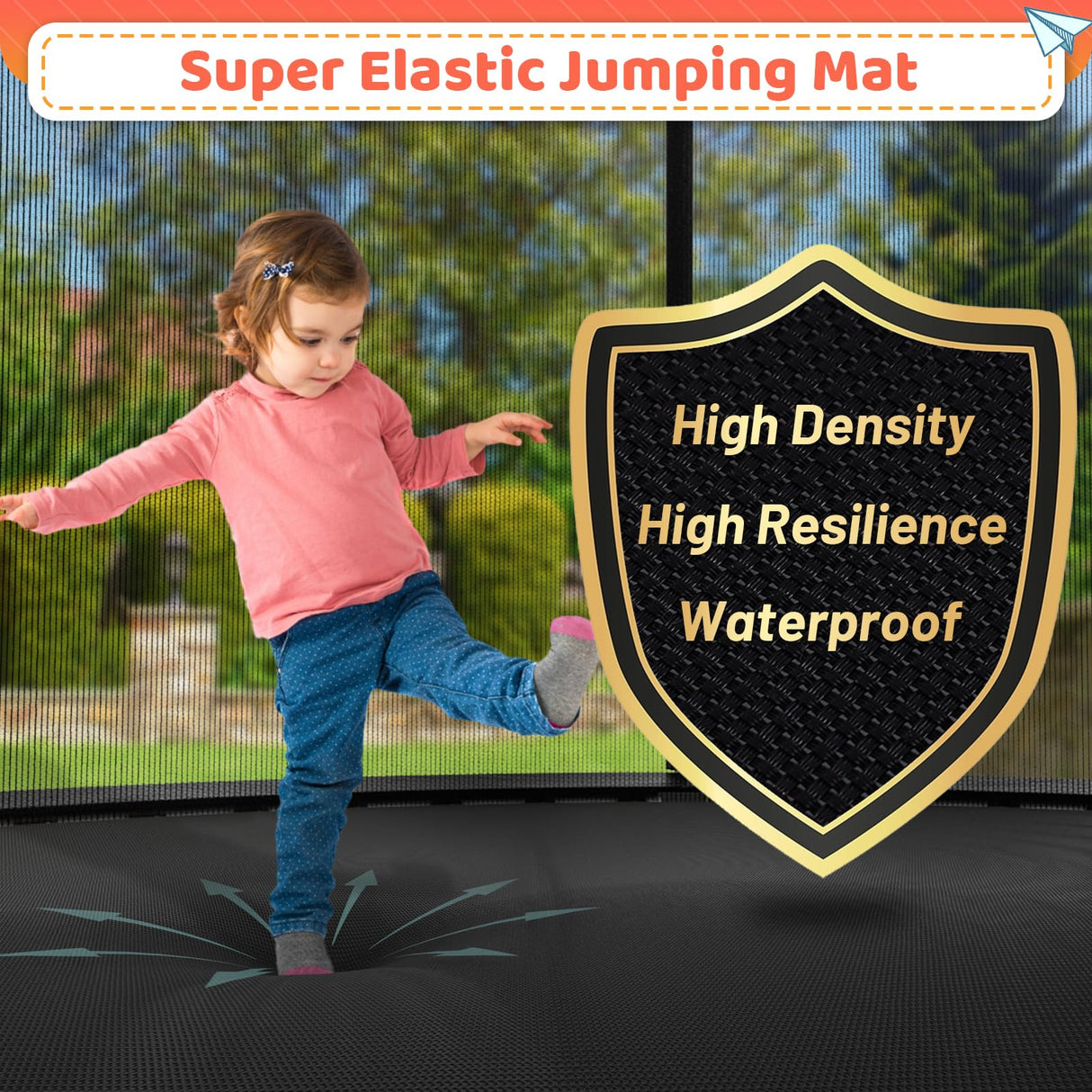 Zevemomo Outdoor Trampoline for Kids and Adults, 12FT 14FT Trampoline with Curved Poles Reinforced Enclosure, Recreational Trampolines with Ladder & Enclosure Net Blue Zevemomo