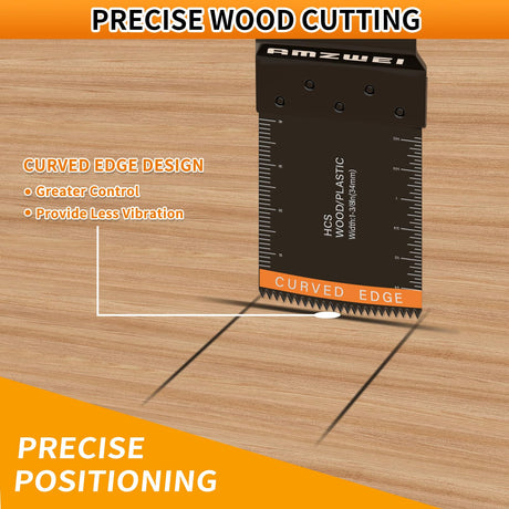 AMZWEI 50PCS Multi Tool Blade Kits, Professional Titanium Oscillating Tool Blades for Metal, Wood, Plastic, Curved Edge Oscillating Saw Blades Compatible with Dewalt Milwaukee Ryobi Rockwell Fein AMZWEI