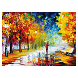 SiTimmGer Jigsaw Puzzles 500 Pieces for Adults Evening Walk on Rainy Day Street Tree Oil Painting Modern Landscape for Teens Kids Great Gift Intellectual Game Toys 14.5" x 20" SiTimmGer