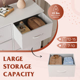 WLIVE Fabric Dresser for Bedroom with 10 Drawers, Tall Chest of Drawers, White Dressers Bedroom Furniture, Storage Organizer Unit with Bins for Closet, Hallway, Living Room, Entryway WLIVE