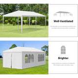 F2C 10 x20 Outdoor Gazebo White Canopy with sidewalls Party Wedding Tent Cater Events Pavilion Beach BBQ (10'X20') F2C