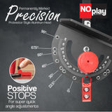 Fulton Miter Gauge 2000 SE Featuring NoPlay Expandable Glides • Steel Miter Bar Bar • Fits into a 3/4” x 3/8” Miter Slot • UHMW Slick Pad • Protractor Style Head with 13 Positive Stops Fulton