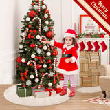 EIMMBD Christmas Tree Skirt, 48 inches Cable Knit Knitted Thick Rustic Christmas Tree Decoration for Xmas Indoor Home Holiday (Cream) EIMMBD