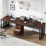 Tribesigns 78.7-Inch 2 Person Desk with File Cabinet, Extra Long Computer Desk with Storage Drawers, Double Desk for Two People, Long Narrow Desk Workstation for Home Office Tribesigns