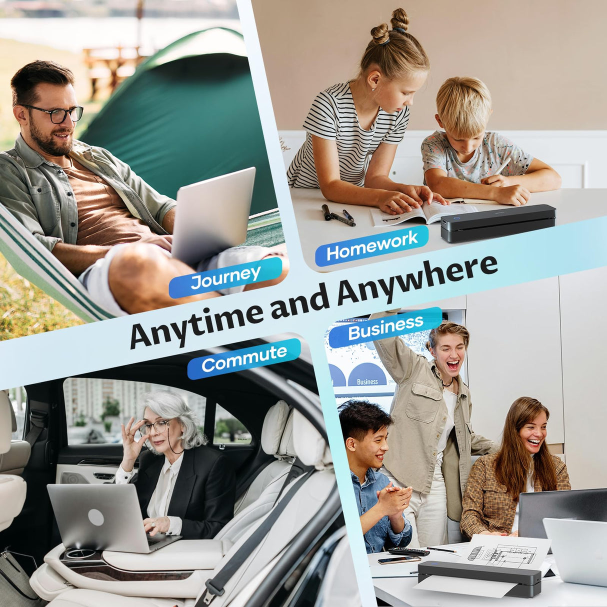 iDPRT Portable-Printer Wireless for Travel, Bluetooth Thermal Printer Support 8.5" x 11" US Letter&A4&A5 Size,300DPI Inkless Printers for Home Use,Compatible with Android and iOS Phone&Laptop,Black iDPRT