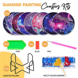 8 pcs Diamond Painting Coasters | Diamond Art Coasters | Galaxy and Nebula Diamond Art Painting | Perfect Art Craft Gift for Galaxy Lover, Dad, Mom, Grandparents, Brother, Sister. LGANHAPY