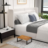 Solid Wooden Step Stool Heavy Duty, Portable Wood Step Stool Non-Slip, Lightweight Step Stool for Bed Easy Assembly, Bed Steps for High Beds for Adults, Holds Up to 350 lbs RORKEE