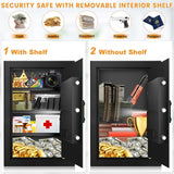 3.8 Cu ft Extra Large Safe Box Fireproof Waterproof, Security Home Safe with Fireproof Bag, LCD Digital Keypad Key Lock and Removable Shelf, Fire Document Safe for Money Medicines Jewelry Valuables Povanje