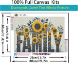 5D Diamond Painting Kits for Adults, Family Sunflower Diamond Art Kits for Adults Beginner, DIY Full Drill Diamond Dot Gem Painting for Home Wall Decor 12x16inch BYGFHLYW
