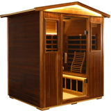 LTCCDSS Red Cedar Outdoor Sauna 4 Person, Ultra-Low EMF Far Infrared Sauna for Home, Chromotherapy, Bluetooth Speaker LTCCDSS