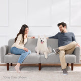 Best Choice Products 77" Mid Century Modern Boucle Loveseat Sofa, Couch, Convertible Sofa Sleeper Bed w/Real Wood, Removable Armrest - Slate Blue Best Choice Products