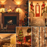 BHCLIGHT Extra-Long 95FT 240LED Christmas Lights Outdoor/Indoor, Timer & Memory & 8 Modes, Waterproof Green Wire Tree Lights for Xmas Party Garden Halloween Christmas Tree Decorations (Warm White) BHCLIGHT