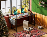 ODK Computer Desk Large Office Desk, 48 Inch Writing Desk with Storage, Modern PC Desk Work Table with Headphone Hook for Home Office, Black ODK