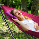 Tranquillo Double Hammock with Stand Included for 2 Persons/Foldable Hammock Stand 600 lbs Capacity Portable Case - Inhouse, Outdoor, Camping, Red Tranquillo