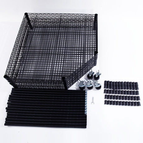 Bonnlo 6-Tier Rolling Heavy Duty Commercial Polygonal Corner Shelf Wire Shelving Unit Adjustable Storage Rack Free Standing Garage with 5 Wheels 26 4/5" L x 26 4/5" W x 71" H Inches (Black) Bonnlo