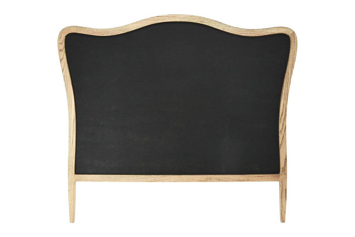 Creative Co-Op, Natural, Queen Modern Farmhouse Solid Oak Wood Headboard with Linen Upholstery, Beige Creative Co-Op