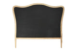 Creative Co-Op, Natural, Queen Modern Farmhouse Solid Oak Wood Headboard with Linen Upholstery, Beige Creative Co-Op