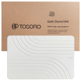 TOSORO - Stone Bath Mat, Diatomaceous Earth Non-Slip Stone Shower Mat - Quick Drying Absorbent Bath Mats for Bathroom - Elegant & Modern Design, Easy to Clean (23.5 x 15) - Sandstone TOSORO