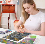 QENSPE Lion Diamond Painting,Diamond Art Kits for Adults,DIY 5D Round Full Drill Diamond Art for Beginners,Diamond Dots for Adults,Home Wall Decor 12x16 inch QENSPE