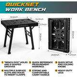 Express Folding Workbench, 2-in-1 Easy Setup Portable Folding Work Table & Sawhorse, 34" W x 25" D x 32" H Lightweight Versatile Worktable with Heavy-Duty 1000 Lbs Load Capacity (Workbench Yellow) ZYLOQUEX