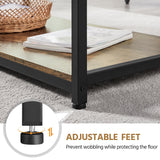 Yaheetech 2-Tier Coffee Table, Industrial Wood Coffee Table with Storage Shelf for Living Room, Rectangle Side End Table with Metal Frame, Rustic Brown Yaheetech