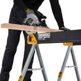 ToughBuilt - Folding Sawhorse/Jobsite Table - Sturdy, Durable, Lightweight, Heavy-Duty, 100% High Grade Steel, 41.5-Inch Easy Carry Handle - (TB-C550) ToughBuilt