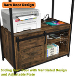 Furniouse 6-Tier Kitchen Bakers Rack with Power Outlet, Industrial Microwave Oven Stand with Shelves, Kitchen Utility Storage Shelf with Cabinet, Standing Storage Rack (Rustic Brown) Furniouse