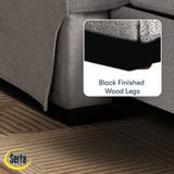 Serta® Hawthorne 90.6" Slipcovered Queen-Size Convertible Pop-up Sofa, Dreamcoil® Comfort, Woven Polyester Blend Fabric, Linen Serta