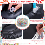 Juexica 2 Pack Outdoor/Indoor Inflatable Ottoman 21 x 9 Inch Paisley All Weather Round Footrest Stool with Handle Water Repellent Portable Footstool Pouf for Patio Garden Camping Home Deck Travel Juexica