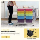 Giantex 12 Drawer Rolling Storage Cart Tools Scrapbook Paper Office School Organizer (Multi-Color) Giantex