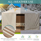 EROMMY Gazebo Cover for 12'x16' Gazebos,Outoor Waterproof Winter Gazebo Cover with Sidewalls and Mesh Windows,Convert Gazebo into a Storage Space,Beige(Gazebo not Included) EROMMY