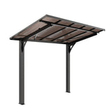 8x5ft Galvanized Steel Carport with Sloped PC Roof
