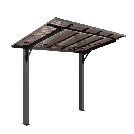 8x5ft Galvanized Steel Carport with Sloped PC Roof HouseOfZazla