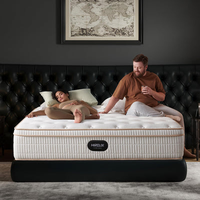 HIRELIX 14 Inch Queen Hybrid Mattress, Medium Firm with Memory Foam and Individually Wrapped Pocket Coils, Fiberglass-Free, CertiPUR-US Certified