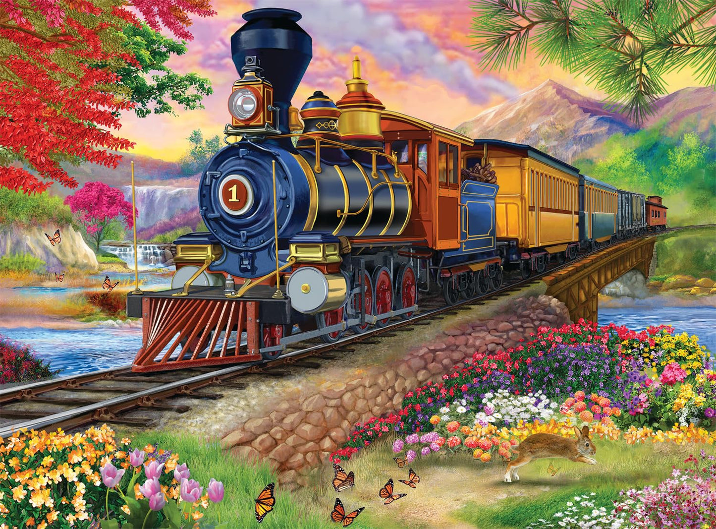 Buffalo Games - Bigelow Illustrations - Scenic Steam Engine - 1000 Piece Jigsaw Puzzle for Adults -Challenging Puzzle Perfect for Game Nights - Finished Size is 26.75 x 19.75