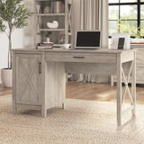 Bush Furniture Key West Computer Desk with Storage | Farmhouse PC Table for Home Office in Washed Gray | 54W x 24D Bush Business Furniture
