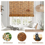 CSBWDLT Reed Roller Blinds Shades, Vertical Lifting and Breathable Waterproof Design, Sun Shade and Ventilation, Easy Installation,30" Wx64 H CSBWDLT