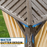 HOTEEL 10x12 Hardtop Gazebo with Heavy Duty Galvanized Steel Double Roof, Aluminum Frame, Flame-Resistant Curtains and Netting, Outdoor Gazebo Permanent Gazebo for Backyard, Brown (Upgraded 2.0) Hoteel