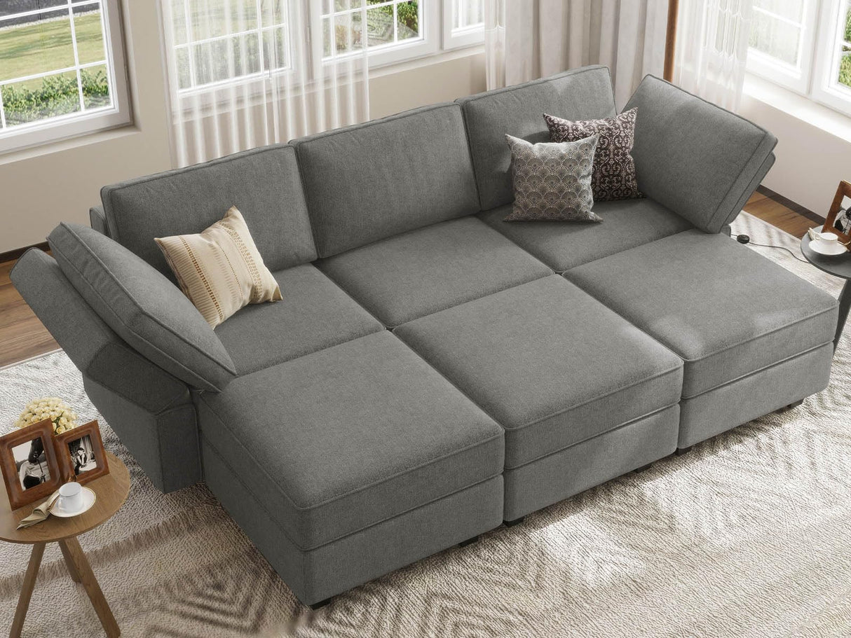 Belffin Modular Sectional Sofa Sleeper Modular Sectional Couch Sofa Convertible Sectional Couch Reversible Sofa Bed Grey Belffin