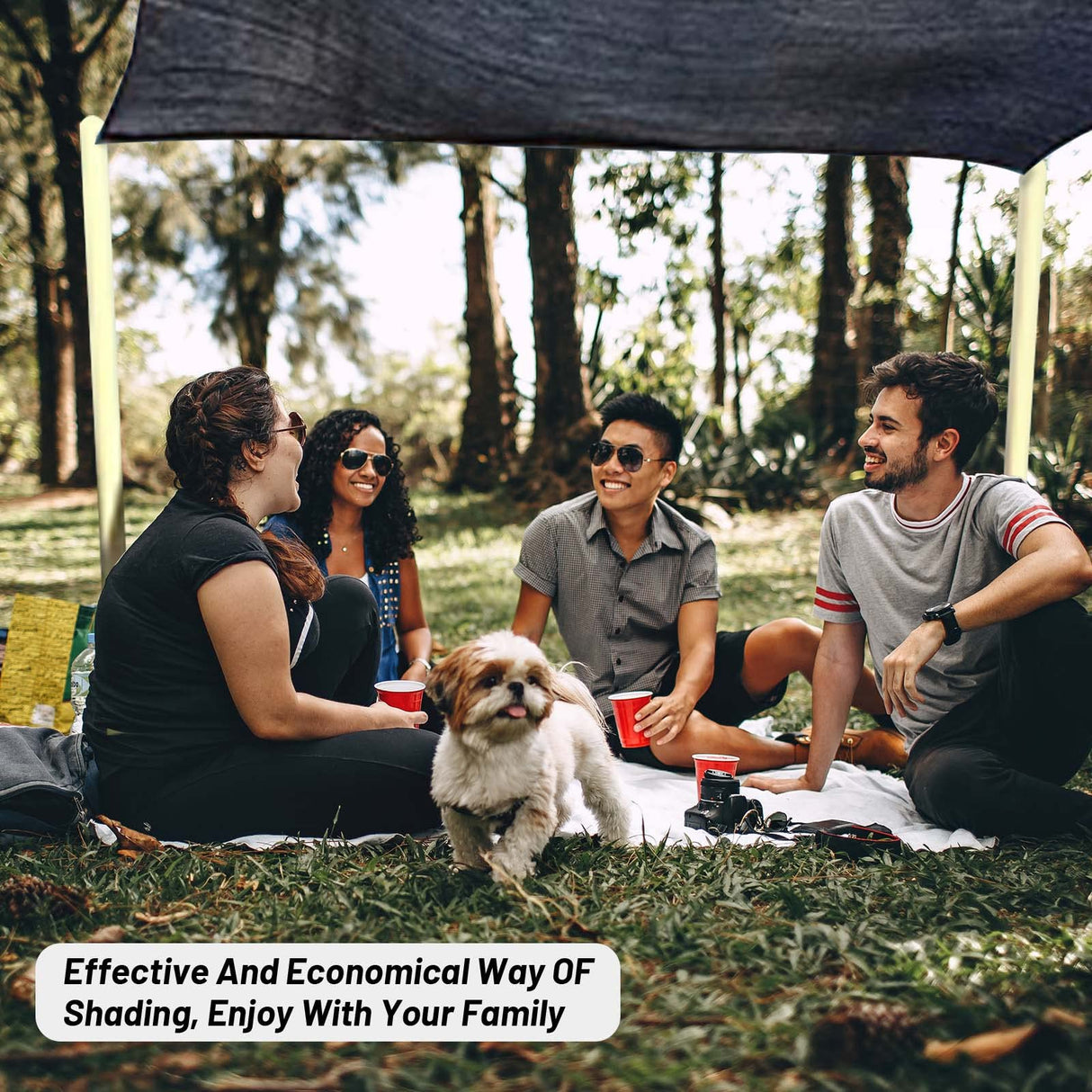 Cool Area 55% Sun Shade Cloth Mesh Tarp with Grommets for Plant Cover 6.5x16.5ft Patio Canopy Garden Pergola Greenhouse Car Barn Kennel Black Cool Area