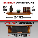 Tactical Traps - Patriot 35PC Premium Concealment Shelf with Hidden Gun Storage - Hidden Gun Safe with RFID Lock, Made in USA - Concealment Furniture for Guns - 22.5” x 10.25” x 4" - Dark Walnut Tactical Traps